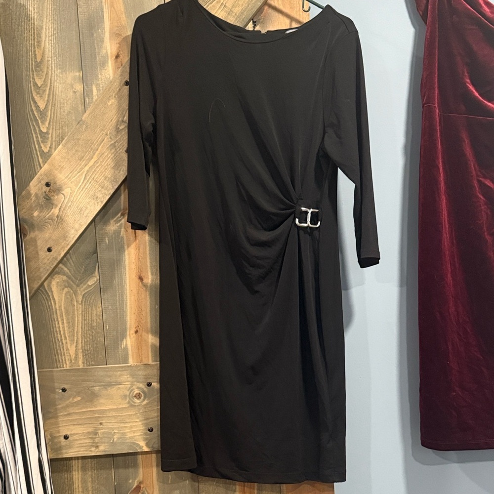 NY Collection Black Dress with Silver Zipper